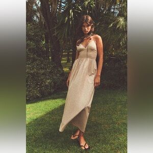 Zara Embroidered Gaberdine Midi Dress Size XXL NWT